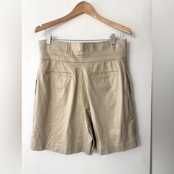 7th Avenue Tan Golden Shiny High Rose Bermuda Shorts​ - Picture 2 of 7